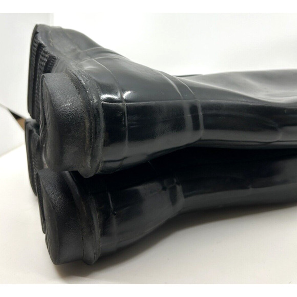 HUNTER Original Gloss Tall Rain Boots Women's Size 8M/9F Black Pull On - Picture 6 of 9